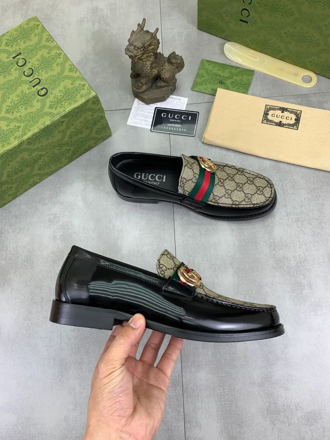 Men's men's shoes 💰P480 [New style] Water-dyed cowhide 💰💎💎💎 [Gucci] GUCCI high-end men's formal business leather shoes, original order 1:1 authentic goods! Original imported high-end open-edge beaded calfskin, original metal buckle, imported first-layer cowhide lining for feet, original outsole, men's shoe size: 38-45, 2️⃣ colors available